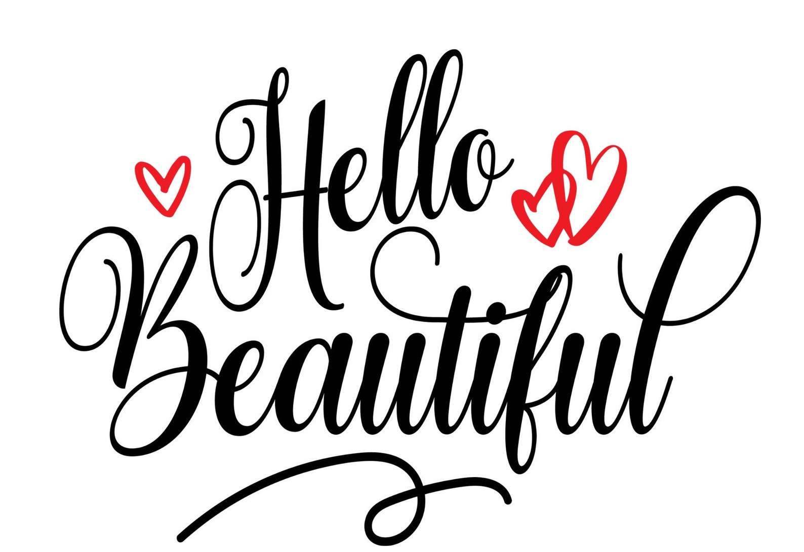 Hello Beautiful SVG Digital File Silhouette Cricut SVG - Etsy