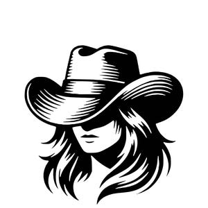 Cowgirl Svg  Cowgirl vector Svg   Cowboy Hat Svg  Image, Woman Silhouette, Western Svg, Design, Cowgirl Cut File, Svg Eps Dxf Png