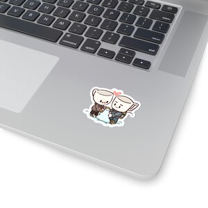 Sneeuwpop maken| gezellige schattige kawaii koffie sticker paar liefde datum sneeuwpop geheugen