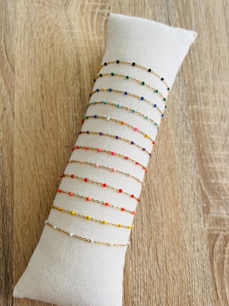 Bracelet Jonc En Bois Avec Chaîne Métallique - Diamètre 6,2 Cm - Occasion Bon état - Style Bohème