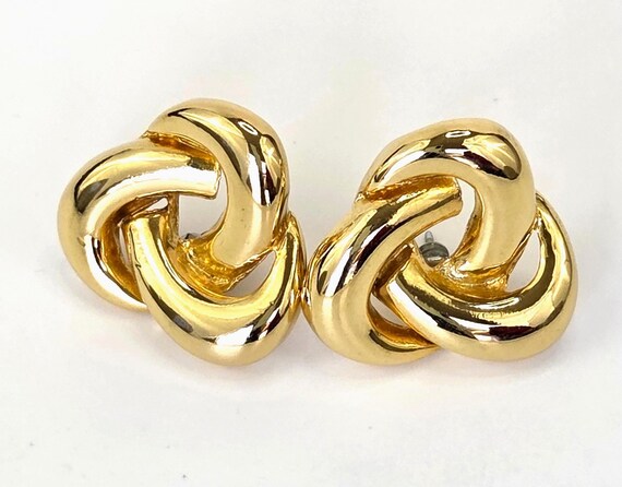 Vintage Gold Tone “Love Knot” Stud Earrings – Unbranded – Pierced