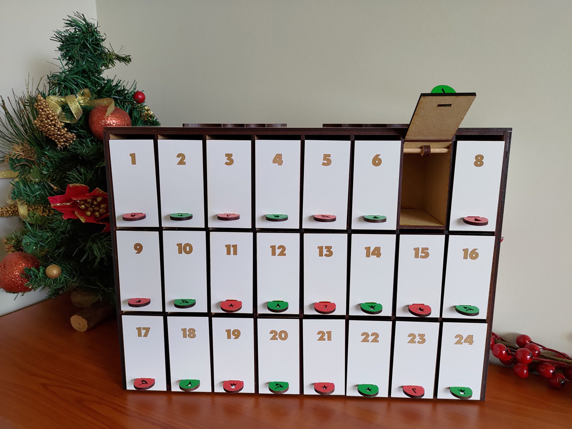Fancy Advent Calendar With Doors SVG Files for Laser Cutting INSTANT