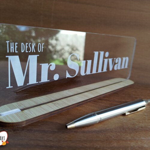 Classy Office Name Stands the Desk of SVG Files for Laser Etsy