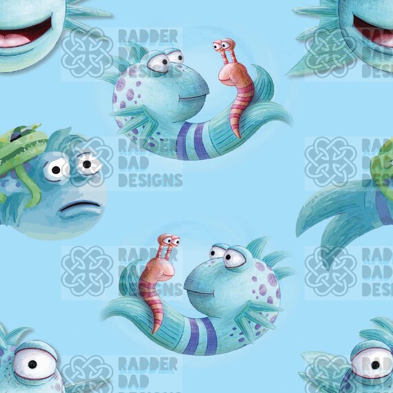 Pouty Sad Fish Book Seamless Pattern - Etsy Pouty Sad Fish Book Seamless Pattern - Etsy