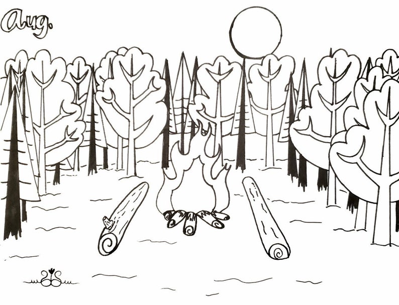 12 Coloring Pages Seasonal Theme, for Adults or Kids. Hand Drawn, for Coloring. - Etsy