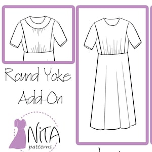 BUNDLE Round Yoke + Leia Dress Pattern | Women's Modest Dress, Cape Dress | Knit Fabric NITA patterns