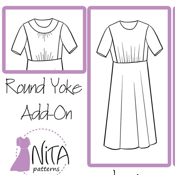 BUNDLE Round Yoke + Leia Dress Pattern | Women's Modest Dress, Cape Dress | Knit Fabric NITA patterns