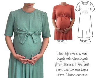 PDF Maternity Holly Shift Dress Sewing Pattern| Womens Modest Dress Pattern | Knit Dress|  NITA patterns