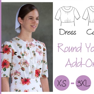 Round Yoke Dress Pattern Add-On | Women's Modest Dress, Cape Dress | Knit Fabric NITA patterns