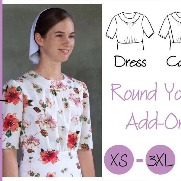 Round Yoke Dress Pattern Add-On | Women's Modest Dress, Cape Dress | Knit Fabric NITA patterns