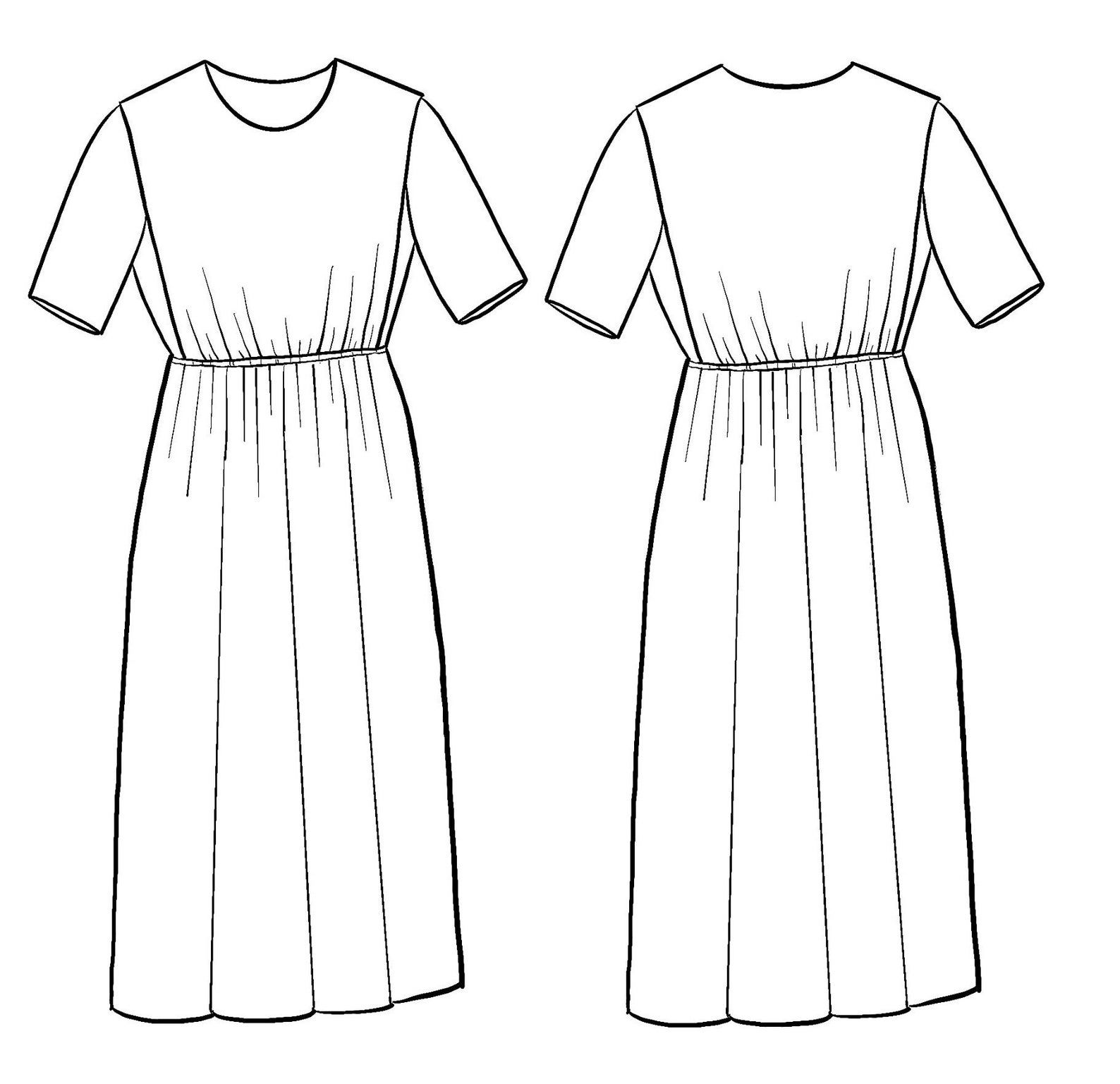 Emma Drawstring Waist Dress Pattern Bonus Puff Sleeve - Etsy