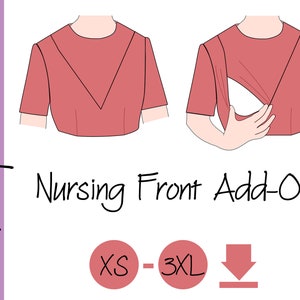 Nursing Dress Pattern Add-On Women's Modest Dress, Cape Dress Knit Fabric NITA patterns image 1