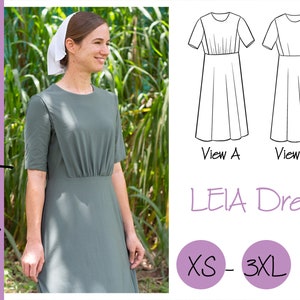 PDF Leia Cape Dress Sewing Pattern Womens Modest Dress Pattern Knit Dress NITA patterns image 1