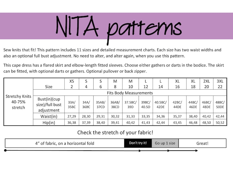 PDF Leia Cape Dress Sewing Pattern Womens Modest Dress Pattern Knit Dress NITA patterns image 4