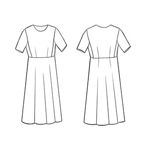 PDF Leia Cape Dress Sewing Pattern Womens Modest Dress Pattern Knit Dress NITA patterns image 7