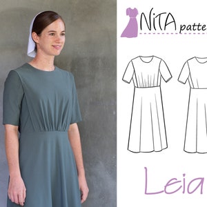 Leia Cape Dress Sewing Pattern| Modest Dress Pattern for Knit Fabric| Size XS-3X| Leia Dress NITA patterns