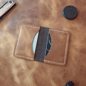 Cartera de cuero granulado hecha a mano, hecha a mano, de cuero pull up, billetera para hombre, regalo para esposo, padre, novios, hombres.