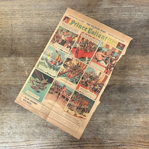 Prince Valient & Popeye 1941 Newspaper Comics | Vintage Sunday Funnies | The Houston Post Full Colour Comic Strips Mid-Century