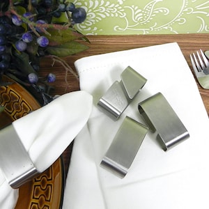 Serviettenringe 10 Stück Schwarz - Edelstahl Metall Ringe - Für Hochzeit, Weihnachten, Party