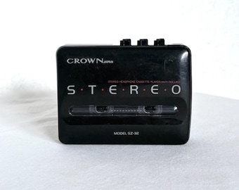 Crown Japan SZ-32 Cassette Player | Stereo Headphone Anti-Rolling | Tested & Working