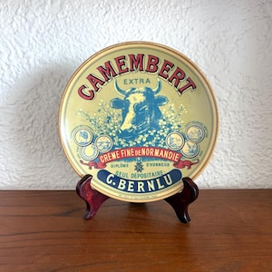 Vintage Cheese Plate | Camembert French Collector Plate | BIA Cheese Label