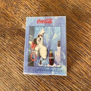 Vintage 1990er Jahre Coca-Cola Kartenspiel | Originalverpackung - nie geöffnet | Eisbär Coke Werbung