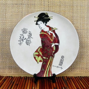 Japanischer Sammelteller | Große traditionelle japanische Frau Dekor | Asiatisch Dekor