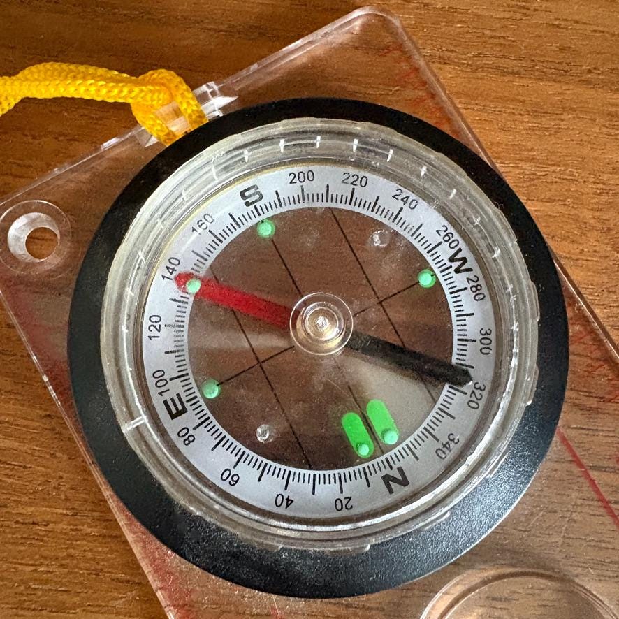 Vintage Clear Baseplate Hiking Compass With Yellow Lanyard – Outdoor ...