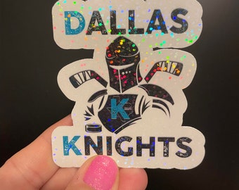 Bookish stickers, Dallas Knights, Hockey, holographic, kindle stickers, laptop stickers