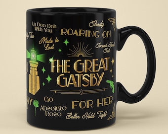 Great Gatsby Musical Inspired Black Mug - Broadway Musical - Gift - Theatre lovers - Daisy Jay Nick Jordan - Green Light - Theatre