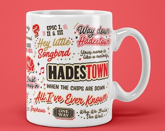 Musical Coffee Mug, Hadestown Mug, Perfect for Broadway Fans Gift, Unique Broadway Coffee Cup, Eurydice, Orpheus, Persephone Hades, Theatre