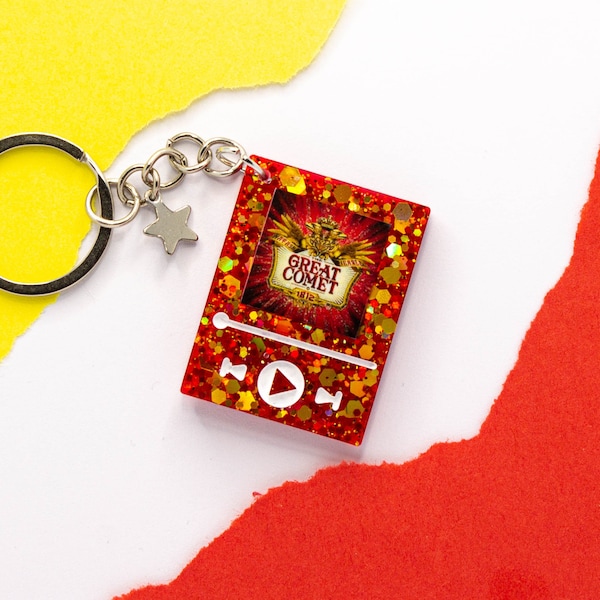 Great Comet of 1812 Resin Keychain - Broadway Keychain - Music Player Keychain - Spotify Keychain - Personalized Custom Keychain - Resin