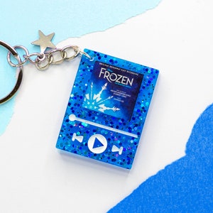 Frozen Resin Keychain - Broadway Keychain - Music Player Keychain - Spotify Keychain - Personalized Custom Keychain - Resin