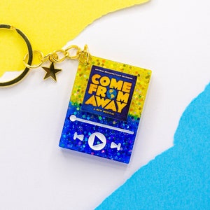 Come From Away Resin Keychain - Broadway Keychain - Music Player Keychain - Spotify Keychain - Personalized Custom Keychain - Resin