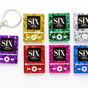 Six Resin Keychain - Broadway Keychain - Music Player Keychain - Spotify Keychain - Personalized Custom Keychain - Resin