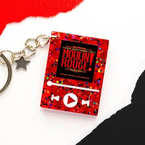 Moulin Rouge Resin Keychain - Broadway Keychain - Music Player Keychain - Spotify Keychain - Personalized Custom Keychain - Resin