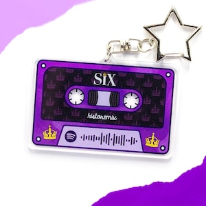 Porte-clés inspiré de six comédies musicales de Broadway - Porte-clés en acrylique - Cadeau - Bande originale de Spotify Ex Wives Aragon Boleyn Seymour Cleves Howard Parr