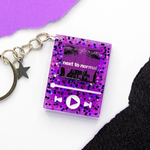 Next To Normal Resin Keychain - Broadway Keychain - Music Player Keychain - Spotify Keychain - Personalized Custom Keychain - Resin