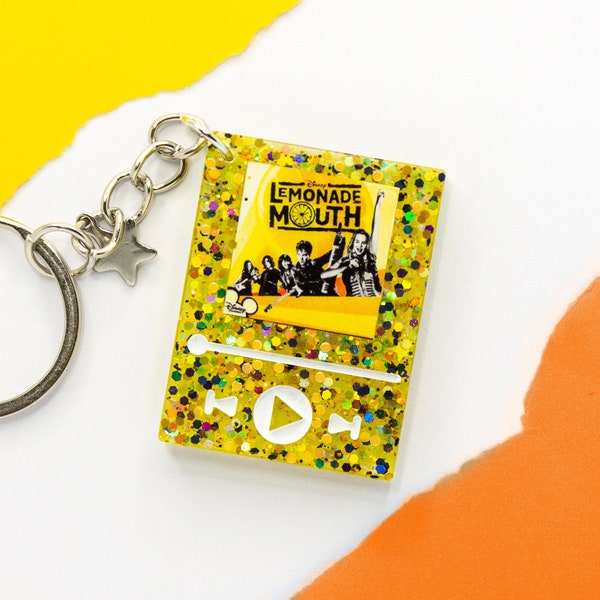 Lemonade Mouth Resin Keychain - Musical Keychain - Music Player Keychain - Spotify Keychain - Keychain personnalisé - Résine