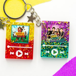 Camp Rock Resin Keychain - Broadway Keychain - Music Player Keychain - Spotify Keychain - Personalized Custom Keychain - Resin