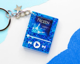 Frozen Resin Schlüsselanhänger - Broadway Schlüsselanhänger - Musikspieler Schlüsselanhänger - Spotify Schlüsselanhänger - Personalisierter Schlüsselanhänger - Resin