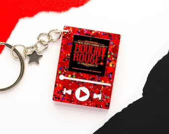 Moulin Rouge Resin Keychain - Broadway Keychain - Music Player Keychain - Spotify Keychain - Personalized Custom Keychain - Resin