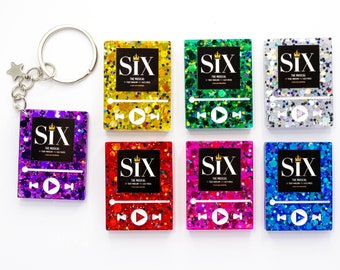 Six Resin Keychain - Broadway Keychain - Music Player Keychain - Spotify Keychain - Personalized Custom Keychain - Resin