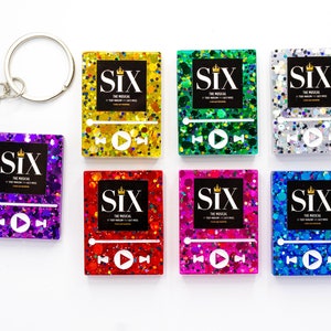 Six Musical Broadway Inspired Keychain Custom Acrylic Gift Soundtrack Personalized Ex Wives Aragon Boleyn Seymour Cleves Howard Parr zdjęcie 5