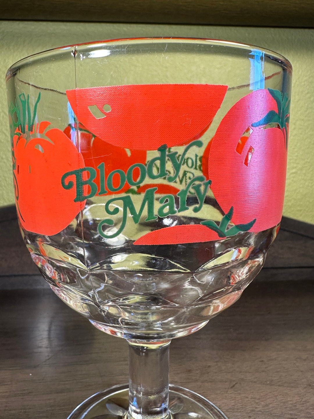 Large Vintage Bloody Mary Cocktail Goblet Glass Pedestal - Etsy