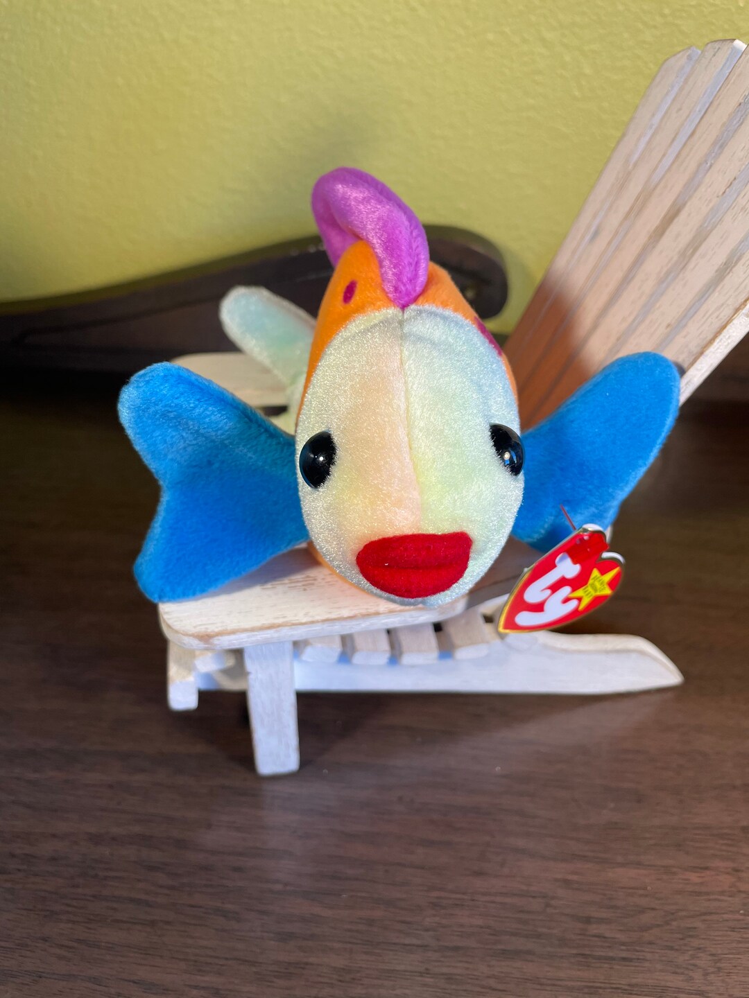 Vintage Ty Beanie Baby lips the Colorful Fish Etsy