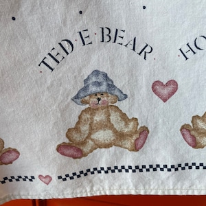Handmade Teddy Bear and Honey Bear Apron.  Cream color with small dots.  Bears on base as a trim.