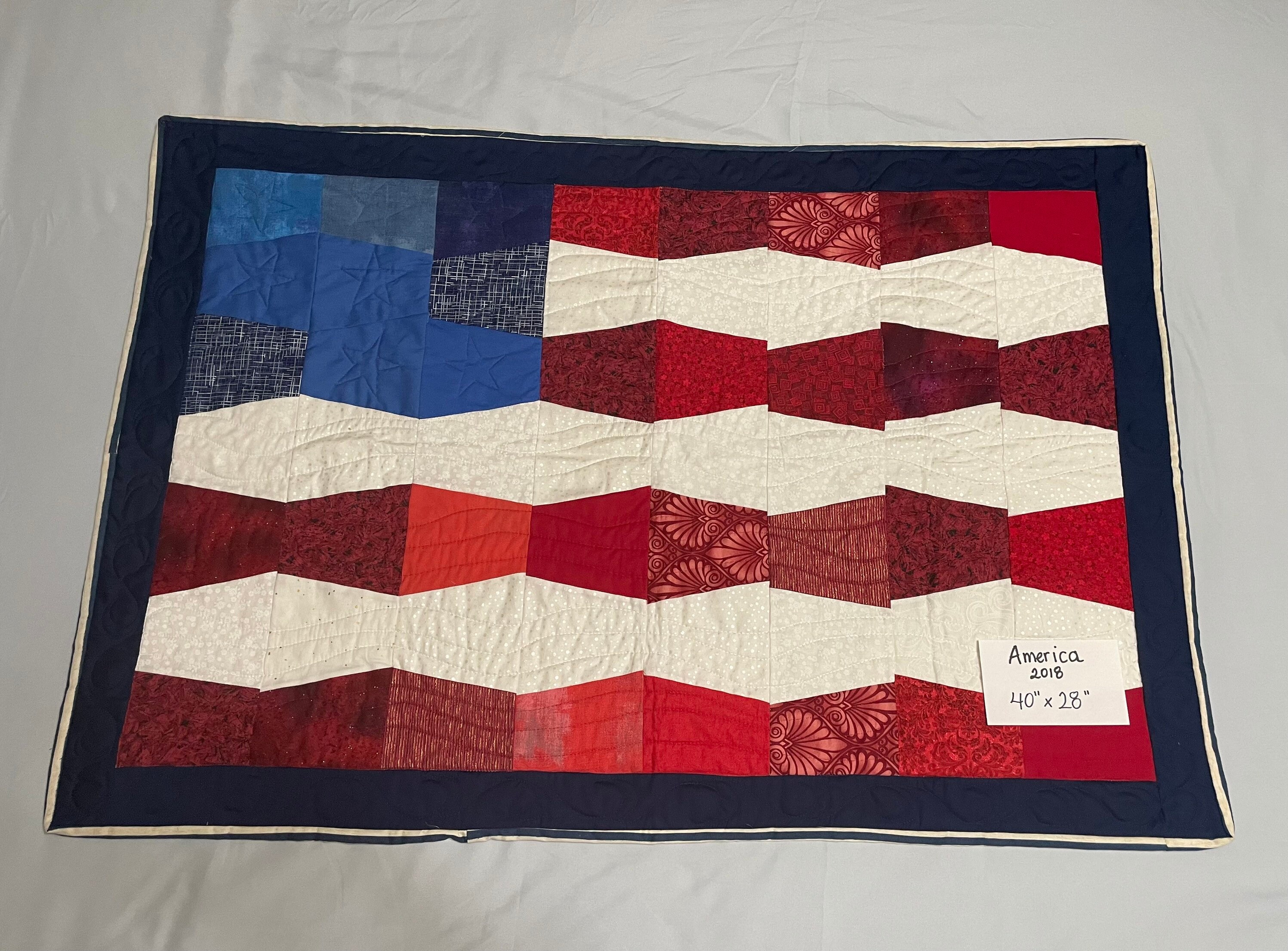 Handmade Quilted American Flag USA Home Decor Fabric Art Etsy UK