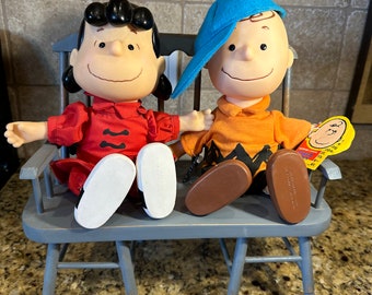 Vintage 1950/1952 Charlie Brown and Lucy Dolls from Applause 10" vinyl and plush Peanuts Dolls