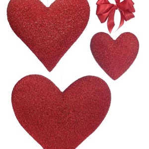 Red Hanging Heart, Foam Heart Decorations, Heart Wreath Attachment, Heart Door Hanger